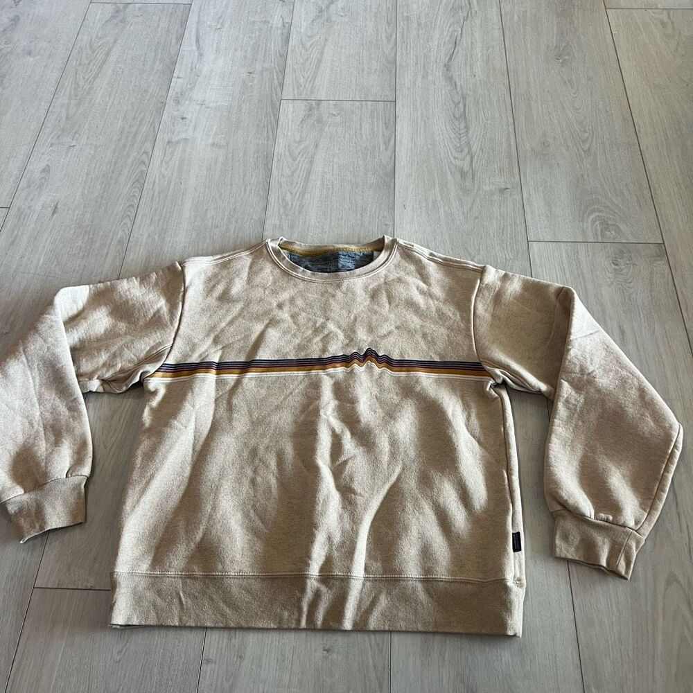Patagonia Tan Sweater with Stripe Detail